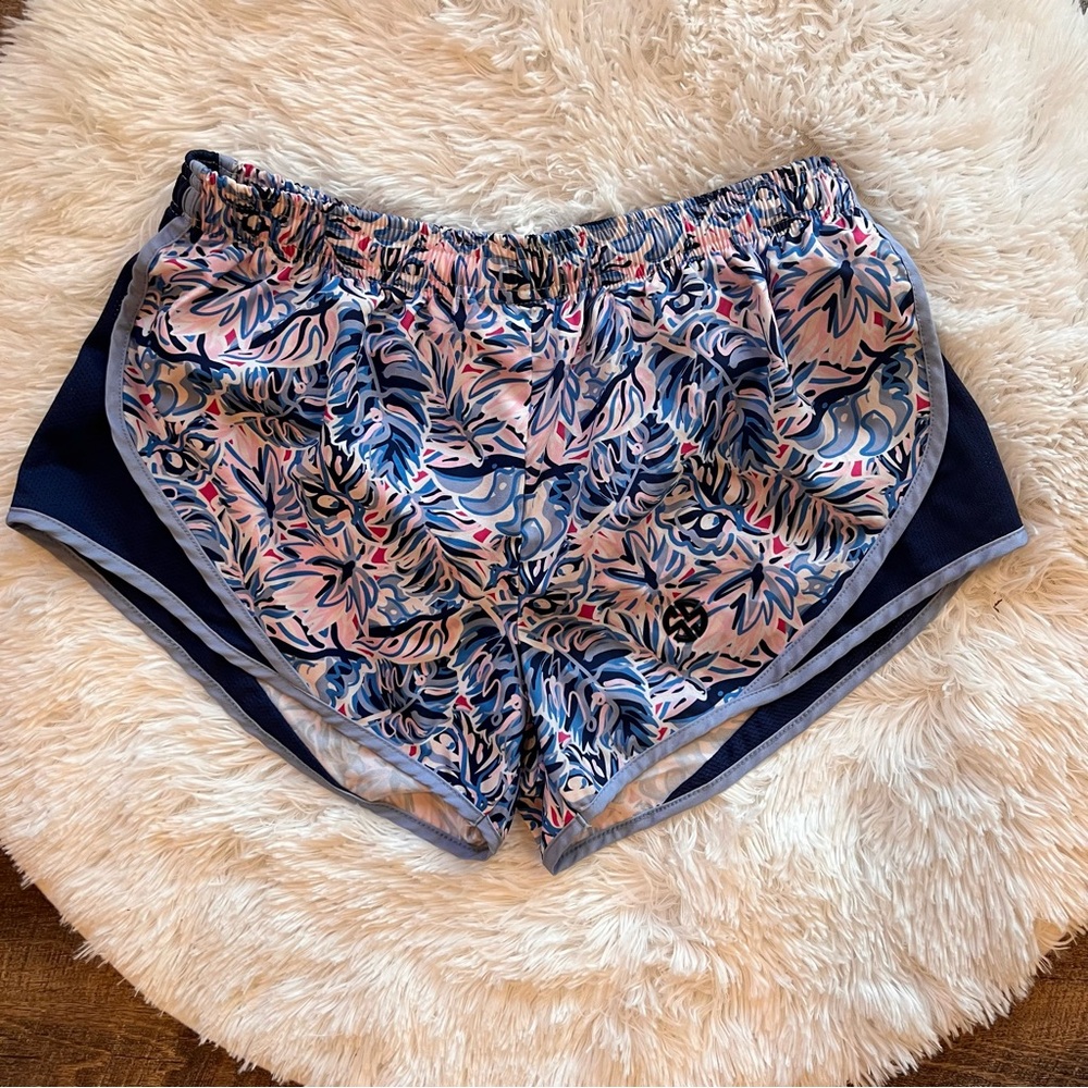 Simply Southern Athletic Shorts. Pink, Blue, White.